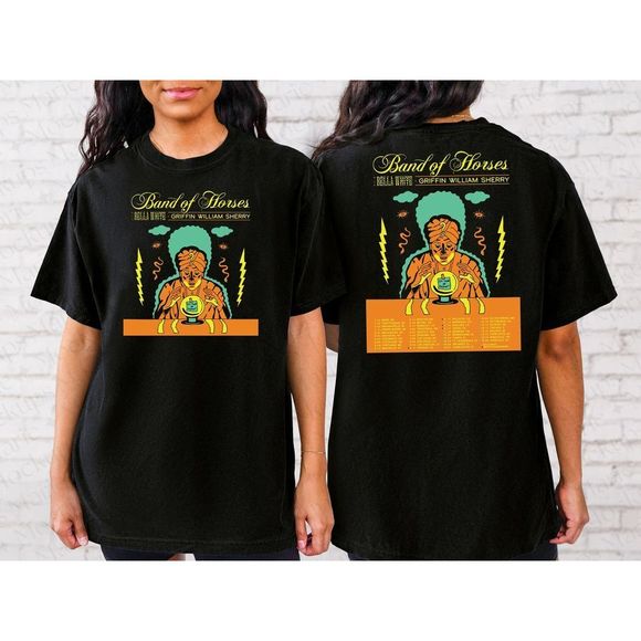 Band Of Horses 2023 Tour Shirt Griffin William Sherry 2 sided Shirt - Picture 1 of 4